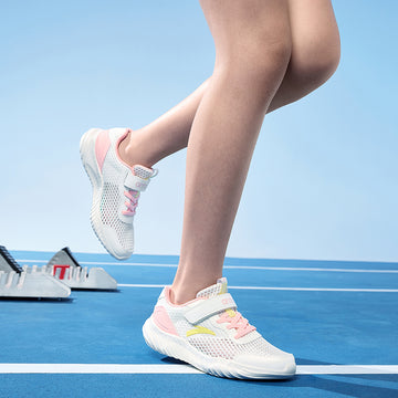 girl wearing sports shoes