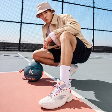 man wearing basketball shoes